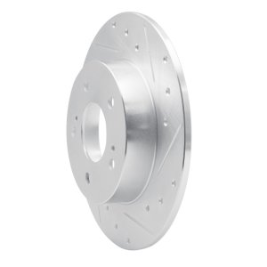 Infiniti I30 Brake Rotor (1) - Rear Right - R1 Concepts - Drilled & Slotted - Silver - `94-`04